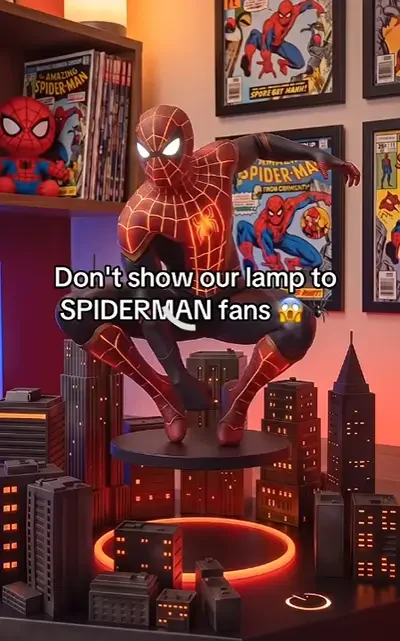 Spider-Man-inspired floating lamp