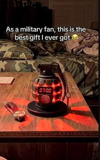 grenade-shaped alarm clock